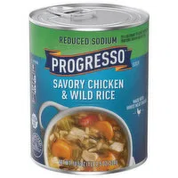 Progresso Soup, Reduced Sodium, Savory Chicken & Wild Rice, 18.5 Ounce