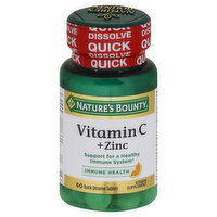 Nature's Bounty Vitamin C, + Zinc, Quick Dissolve Tablets, 60 Each