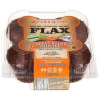 Flax4Life Muffins, Carrot Raisin, Flax, 4 Each