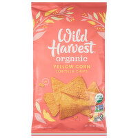 Wild Harvest Tortilla Chips, Organic, Yellow Corn, 9 Ounce