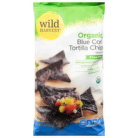 Wild Harvest Tortilla Chips, Organic, Blue Corn, 9 Ounce