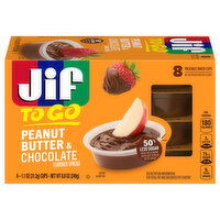 Jif To Go Spread, Peanut Butter & Chocolate, 8 Each