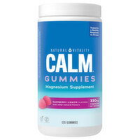 Natural Vitality Calm Magnesium Supplement, 330 mg, Gummies, Raspberry-Lemon Flavored, 120 Each