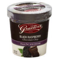 Graeters Ice Cream, Black Raspberry Chocolate Chip, French Pot, 1 Pint