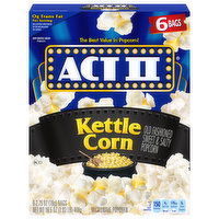 Act II Kettle Corn Microwave Popcorn, Old Fashioned, Sweet & Salty, 6 Each