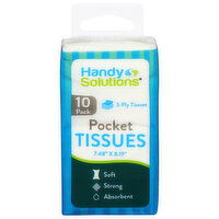 Handy Solutions Pocket Tissues, 3-Ply, 10 Each