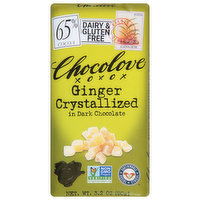 Chocolove Ginger Crystallized, in Dark Chocolate, 65% Cacao, 3.2 Ounce