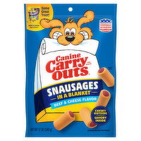 Canine Carry Outs Snausages Dog Snacks, in a Blanket, Beef & Cheese Flavor, 12 Ounce