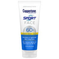 Coppertone Sport Face Broad Spectrum SPF 60+ Sunscreen Lotion, 2.5 Fluid ounce