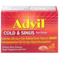 Advil Cold & Sinus, Non-Drowsy, Coated Caplets, 40 Each