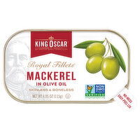 King Oscar Royal Fillets Mackerel, in Olive Oil, Skinless & Boneless, 4.05 Ounce