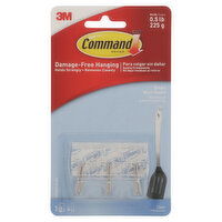 Command Wire Hooks, Small, Clear, 1 Each