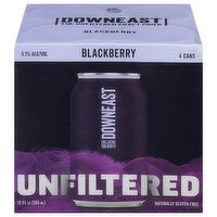 Downeast Beer, Blackberry, Unfiltered, 4 Each