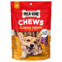 Milk-Bone Chews Flavor Twists 100% Rawhide Free Steak & Bacon Flavor Dog Snacks, 20 Each