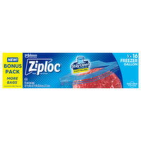 Ziploc Seal Top Bags, Freezer, Gallon, Bonus Pack, 16 Each