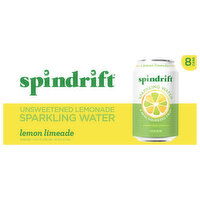 Spindrift Sparkling Water, Unsweetened, Lemon Limeade, 8 Each