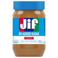 Jif Peanut Butter Spread, No Added Sugar, Creamy, 33.5 Ounce