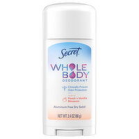 Secret Deodorant, Peach + Vanilla Blossom, Whole Body, 2.4 Ounce