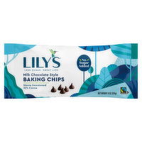 Lily's Baking Chips, Milk Chocolate Style, 9 Ounce