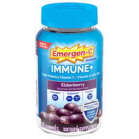 Emergen-C Immune+, High Potency Vitamin C + Vitamin D with Zinc, Gummies, Elderberry, 36 Each