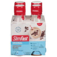 SlimFast Original Meal Replacement Shake, Cappuccino Delight, 4 Each