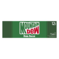 Mountain Dew Soda, Real Sugar, 12 Pack, 12 Each