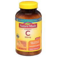 Nature Made Vitamin C, Chewable, 500 mg, Tablets, Original Orange, Value Size, 150 Each