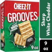 Cheez-It Grooves Crunchy Cheese Crackers, Sharp White Cheddar, 9 Ounce