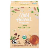 Wild Harvest Green Tea, Organic, Chai, 16 Each