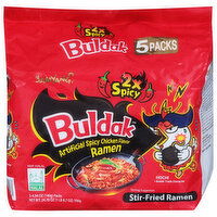 Samyang Buldak Ramen, Stir-Fried, Spicy Chicken Flavor, 5 Packs, 5 Each