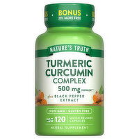 Nature's Truth Turmeric Curcumin Complex, 500 mg, Quick Release Capsules, 120 Each