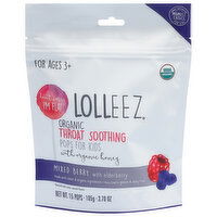 Momeez Choice Lolleez Throat Soothing, Organic, Pops for Kids, Mixed Berry with Elderberry, 15 Each