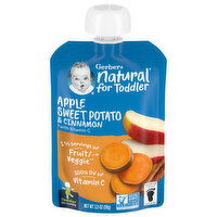 Gerber Natural for Toddler Apple Sweet Potato & Cinnamon, with Vitamin C, Toddler (12 Months), 3.5 Ounce