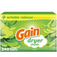 Gain Dryer Sheets, Original Scent, 240 Each