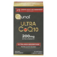 Qunol Ultra CoQ10, Extra Strength, 200 mg, Softgels, 30 Each