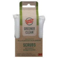 Scotch-Brite Scrubbers, Non-Scratch, Greener Clean, All Purpose, 3 Each