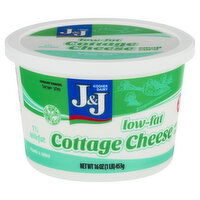 J&J Cottage Cheese, Small Curd, 1% Milkfat, Low-Fat, 16 Ounce