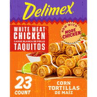 Delimex White Meat Chicken Corn Taquitos Frozen Snacks, 23 Each