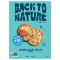Back to Nature Crackers, Stoneground Wheat, 5 Ounce