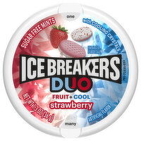 Ice Breakers Mints, Strawberry, Duo, Fruit + Cool, Sugar Free, 1.3 Ounce