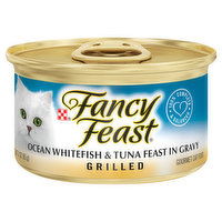 Fancy Feast Gourmet Cat Food, Grilled, Ocean Whitefish & Tuna Feast in Gravy, 3 Ounce