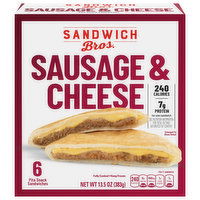 Sandwich Bros. Pita Snack Sandwiches, Sausage & Cheese, 6 Each