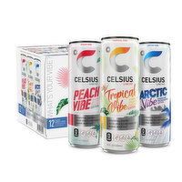 CELSIUS Sparkling Vibe Variety Pack, Essential Energy Drink, 12 Each