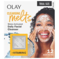 Olay Facial Cleanser, Daily, Water-Activated, Cleansing, Melts, 12 Each