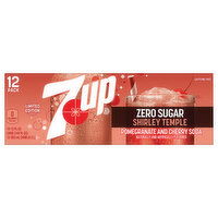 7-UP Soda, Zero Sugar, Shirley Temple, Pomegranate and Cherry, 12 Pack, 12 Each