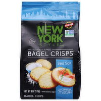 New York Style Bagel Crisps, Authentic Baked, Sea Salt, 6 Ounce