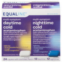 Equaline Cold, Multi-Symptom, Daytime/Nighttime, Caplets, 24 Each