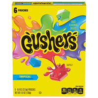 Gushers Fruit Flavored Snacks, Tropical, 6 Each