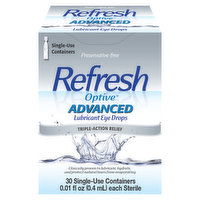 Refresh Optive Eye Drops, Lubricant, Advance, Triple-Action Relief, 30 Each