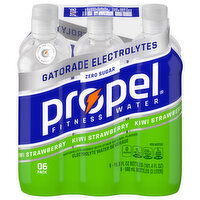 Propel Electrolyte Water Beverage, Kiwi Strawberry, Zero Sugar, 6 Each